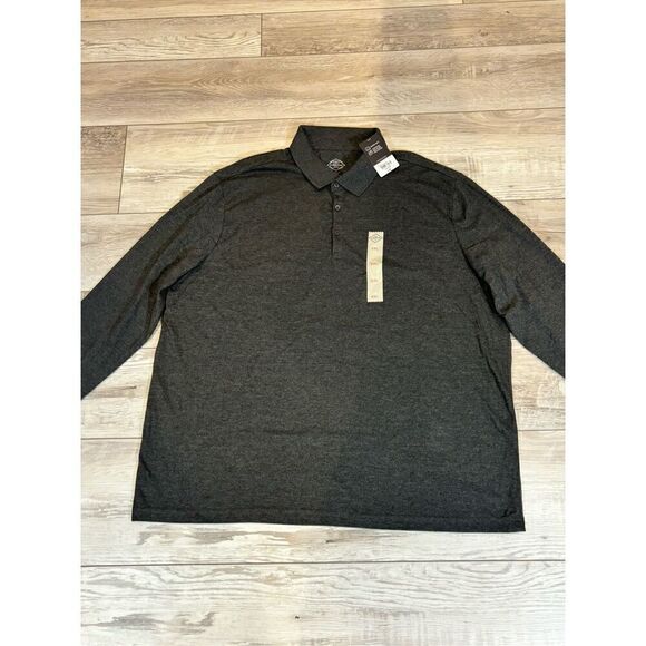 St. John’s Bay big and tall, gray polo long sleeve shirt size 2X - Picture 1 of 8